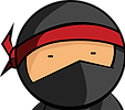 Cartoon picture of a ninja