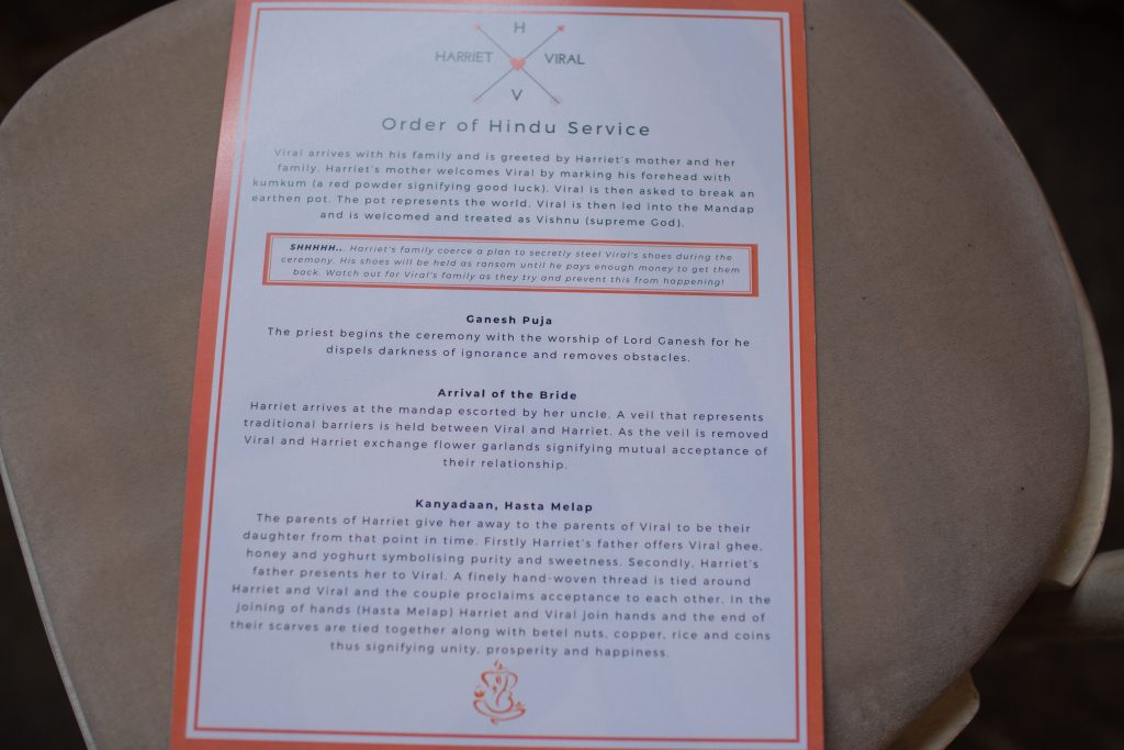 order of the wedding day