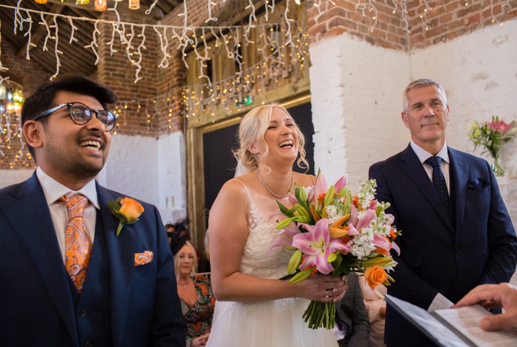 bride groom and father of bride